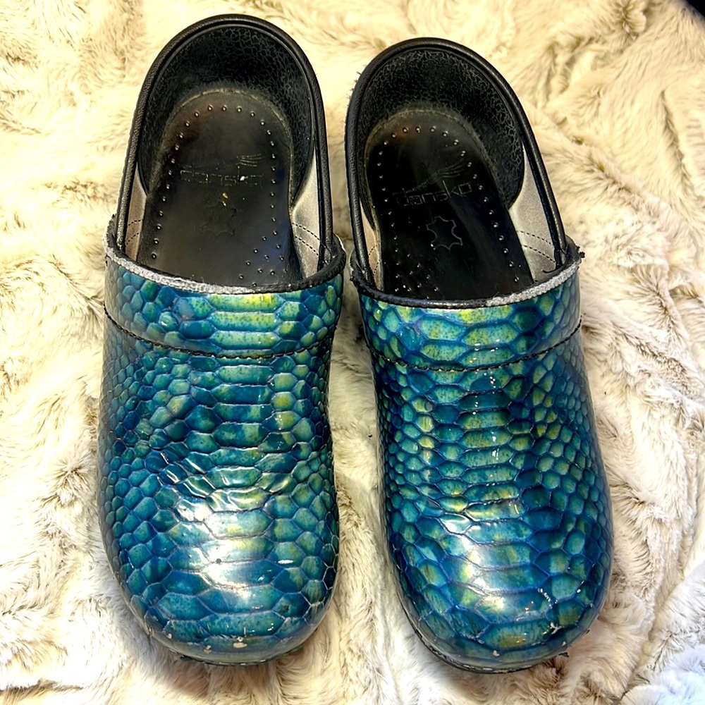 Dansko shoes size 6 EU (36) professional Blue Python clogs
